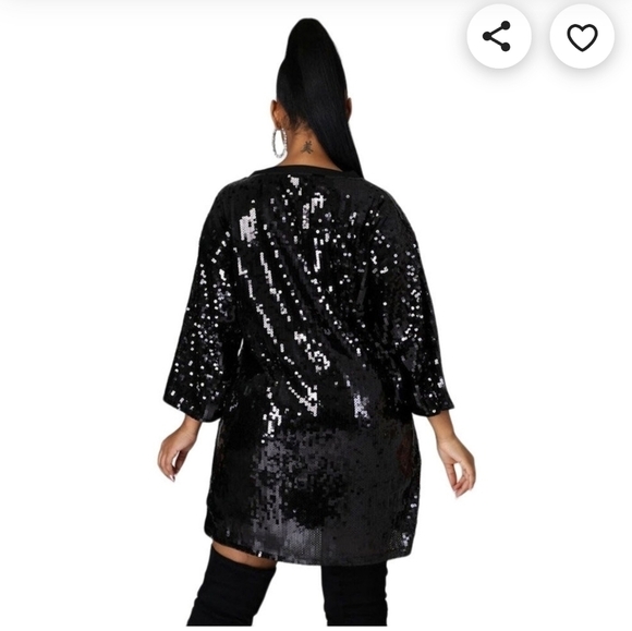 NWT Jainmy Martinez Birthday Queen Sequins Shirt Dress One Size - Picture 7 of 7